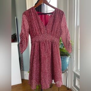 Madewell Red and White Midi Dress